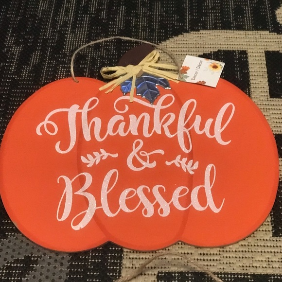 Set of 4 Pumpkin Themed Fall Hanging Wall Decor (Bin 66) - Picture 8 of 10